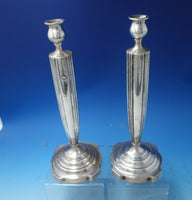 Victor Siedman Deco Style Sterling Silver Candlestick Pair #469X c.1925 (#5763)