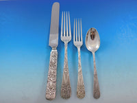 Antique Custom Engraved by Tiffany Sterling Silver Flatware Set Service 85 pcs