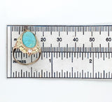 10k Gold Arts and Crafts Campito Genuine Natural Turquoise Flowers Ring (#J6560)