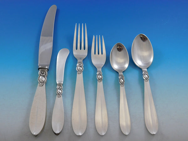 Princess Fuchsia by Frigast Sterling Silver Flatware Set Service 54 Pcs Dinner