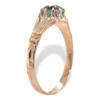 10k Yellow Gold Victorian .60ct Genuine Natural Aquamarine Ring Size 6 (#J7157)