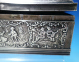 Danish .833 Silver Box with Repoussed Street and Pastoral Scenes (#5375)