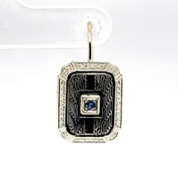 14k White Gold Genuine Natural Sapphire Earrings (#J5526)