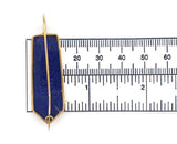 Kaufmann 14k Gold Vermeil Genuine Natural Opal Intarsia Earrings w/Lapis #J6243