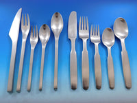 Designer Mixed Stainless Steel Flatware Set #1 Service 62 Pieces Modern Unused