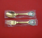 Christmas by A. Michelsen Sterling Silver Fork and Spoon Set 2pc 1981 Red Robin