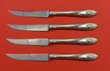 Sculptured Rose by Towle Sterling Silver Steak Knife Set 4pc HHWS Custom 8 1/2"