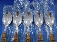 Tahiti by Buccellati Sterling Silver Dessert Spoon Set of 5 Bamboo 7 3/8" New