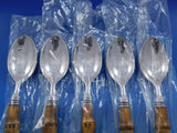 Tahiti by Buccellati Sterling Silver Dessert Spoon Set of 5 Bamboo 7 3/8" New