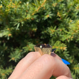 14k Gold Mid Century Modern Genuine Natural Smoky Quartz Ring Size 4.5 (#J6609)