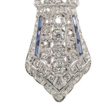 Platinum 2.75 Carat Diamond Pendant Pin Necklace w/ Lab Created Sapphires #J6734