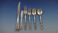 Rose Point by Wallace Sterling Silver Flatware Set For 8 Service 56 Pieces