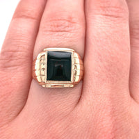 10k Bloodstone Rose Gold Men's Ring Jewelry (#J5706)