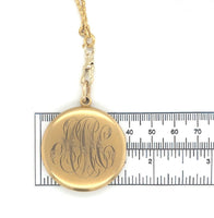 14k Yellow Gold Antique Locket on 18k Yellow Gold Handmade Chain (#J6278)