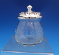 Repousse by Kirk Jam Jelly Jar with Cut Crystal and Sterling Silver Lid  (#0796)