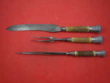 Antler Handle by Various Maker Roast Carving Set 3-pc w/Silver Ferrule knife 16"