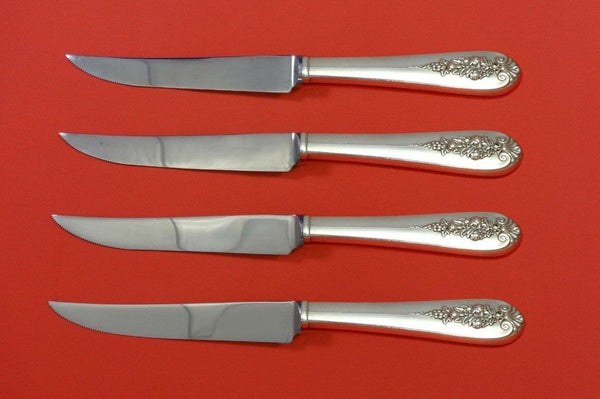 Pendant-Of-Fruit by Lunt Sterling Silver Steak Knife Set 4pc HHWS Custom 8 1/2"