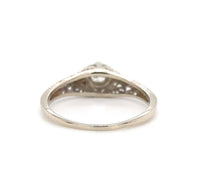 14k White Gold Art Deco .18ct Genuine Natural Diamond Filigree Ring (#J5588)
