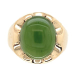 10k Yellow Gold Men's Jade Ring Size 9.5 (#J6918)