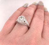 14k White Gold Filigree 3/4 Carat Genuine Natural Diamond Ring (#J5421)