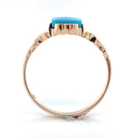 10k Gold Victorian Sleeping Beauty Genuine Natural Turquoise Ring 7.75 (#J6568)