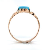 10k Gold Victorian Sleeping Beauty Genuine Natural Turquoise Ring 7.75 (#J6568)