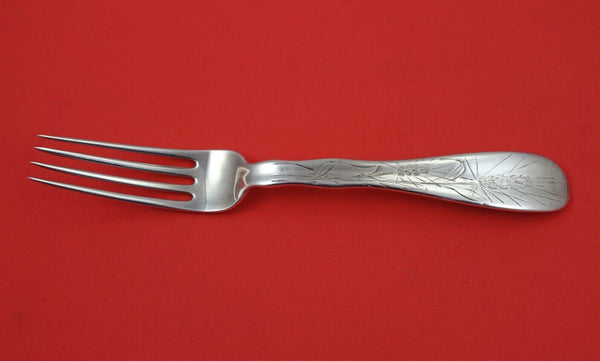 Lap Over Edge Acid Etched By Tiffany Sterling Dinner Fork w/ Wheat 8"