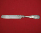 Coin Silver Tea Knife Flat Handle All Coin Silver Bright-Cut with Ivy 7 3/4"