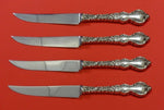 Du Barry by International Sterling Silver Steak Knife Set 4pc 8 1/2" Serr Custom