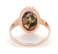 10k Rose Gold 5.10 Carat Genuine Natural Gold Vein Quartz Ring Size 9.25 #J6936