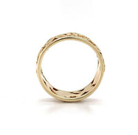 14k Yellow Gold Band with Pierced Roses Size 5.75 (#J5557)