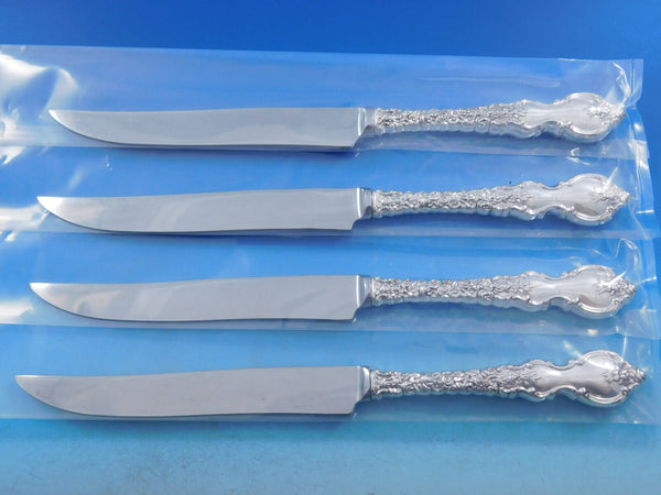 Du Barry by International Sterling Silver Steak Knife Set 4pc Texas Sized Custom