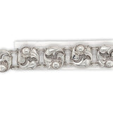 Handwrought LaPaglia Sterling Silver Floral Bracelet #140 7" Long (#J7252)