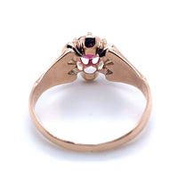 10k Rose Gold Victorian .49ct Genuine Natural Ruby Buttercup Ring (#J5168)