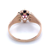 10k Rose Gold Victorian .49ct Genuine Natural Ruby Buttercup Ring (#J5168)