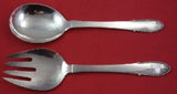 Beaded by Georg Jensen Sterling Silver Salad Serving Set 2pc All Sterling 9"