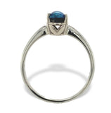 14k White Gold Australian .86ct Genuine Natural Black Opal Ring 5.75 (#J7397)