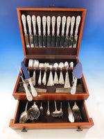 Rose by Stieff Sterling Silver Flatware Set for 12 Service 97 pc Repousse Dinner