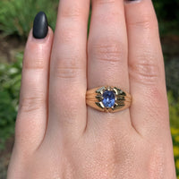 10k Yellow Gold 1.19ct Genuine Natural Sapphire Men's Ring Size 8.75 (#J6745)