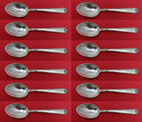 George II Rex Hand Chased By Watson Sterling Silver Demitasse Spoon Set 12pc 4"
