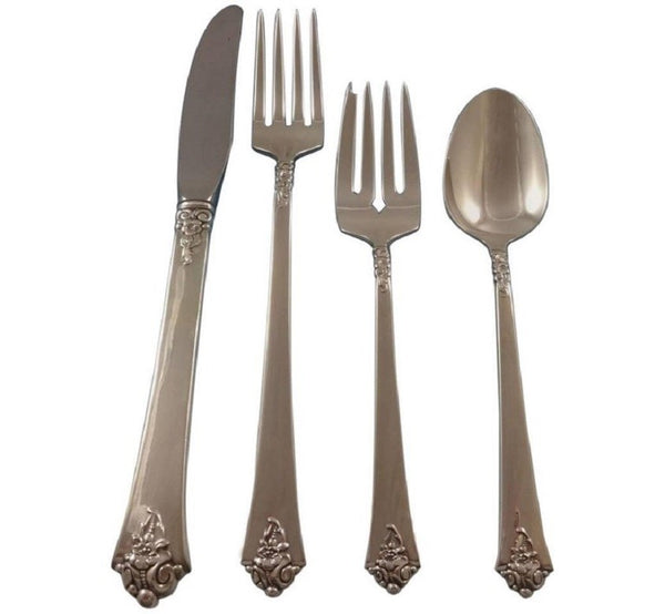 Castle Rose by Royal Crest Sterling Silver Grille Flatware Set 6 Service 24 Pcs