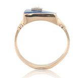 10k Gold Men's Ring w/ Genuine Natural Blue Onyx and Diamond NOS Size 8 (#J6629)