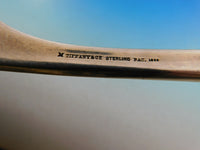 Lap Over Edge Plain by Tiffany Sterling Silver Stuffing Spoon w/ Button 12 1/8"