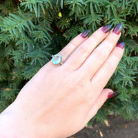 14k White Gold 4.14ct Genuine Natural Aquamarine and Diamond Ring (#J6400)