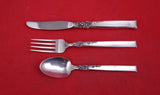 Silver Rose by Oneida Sterling Silver Junior Set 3-Piece Vintage Silverware