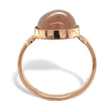 14k Rose Gold 7.22 Carat Oval Cabochon Cut Oregon Genuine Sunstone Ring (#J7536)