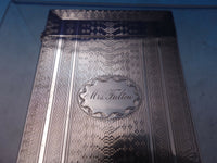 Albert Coles Coin Silver Business Card Case Engine Turned & Engraved (#6503)