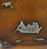 Applied Metals by Gorham Copper Tray w/ Silver Fisherman Copper Fish (#1104)