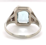 14k White Gold Filigree 3.12 Carat Genuine Natural Aquamarine Ring (#J7158)