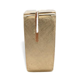 14k Yellow Gold Men's Modern Designer Ring with Brick Design Size 8.25 (#J7303)